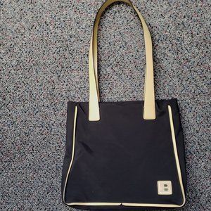 BALLY Black Nylon Yellow Leather Bag New